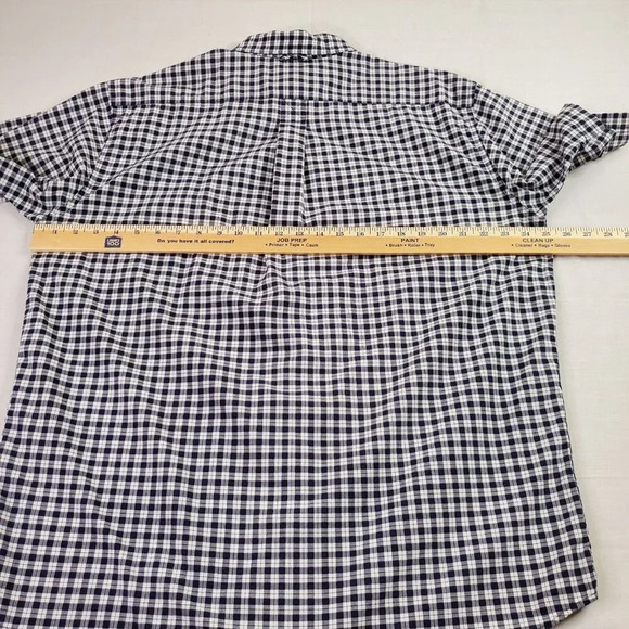 Eddie Bauer Corded Chambray Shirt Mens Large Blue White Check Heritage Preppy - Picture 8 of 13